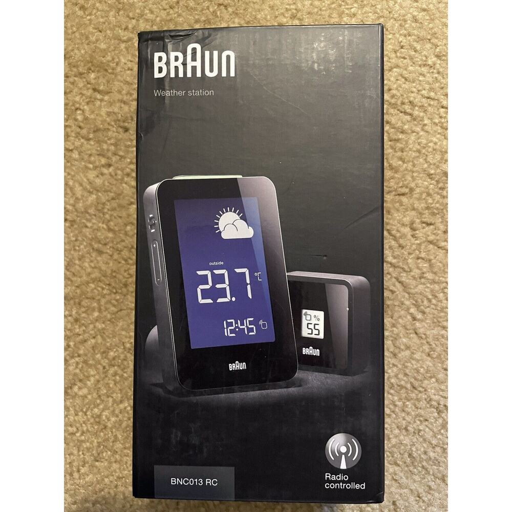 Braun Radio Controlled Weather Station, BNC013-RC, With Outdoor Sensor, New